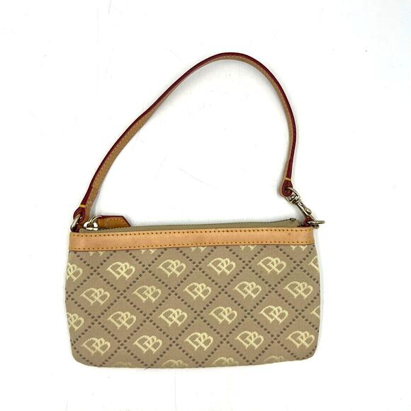 Dooney & Bourke Signature Jacquard Wristlet Slim Zip Pouch Monogram - Picture 1 of 6